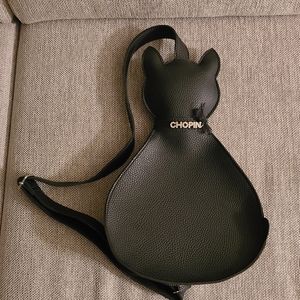 Chopin black cat-shaped backpack